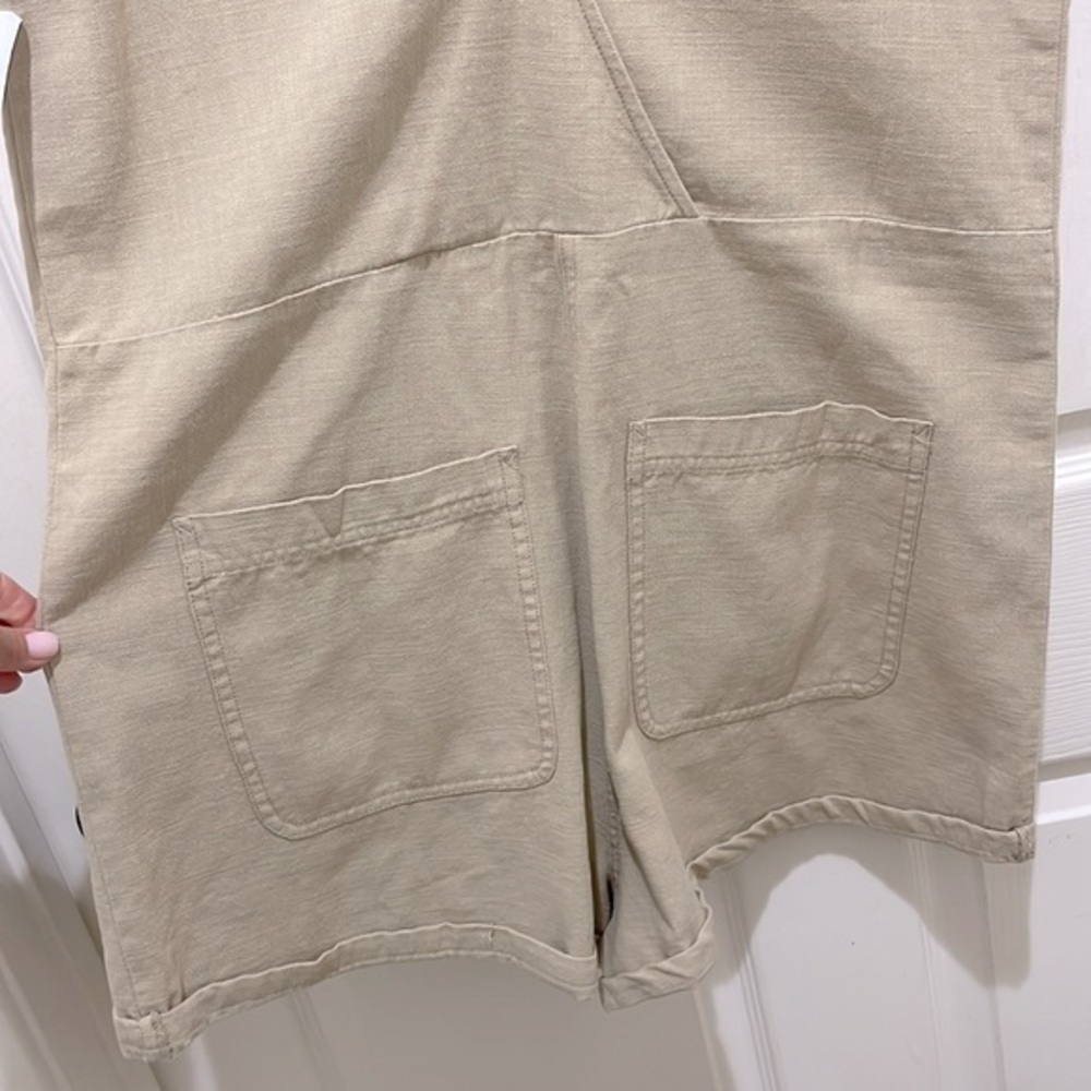 NWT- Wishlist Apparel Tan Sleeveless Button Up Romper - Picture 5 of 8